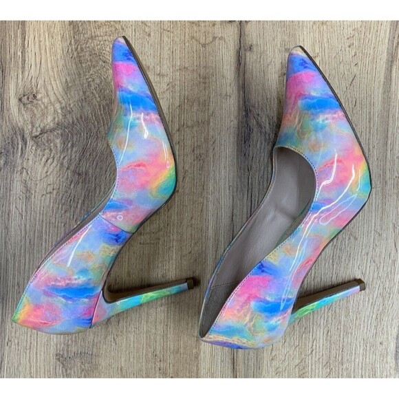 Michael Ry leigh Patent Leather Pointed Toe Stiletto Heels Size 9M Multicolored - Picture 10 of 16